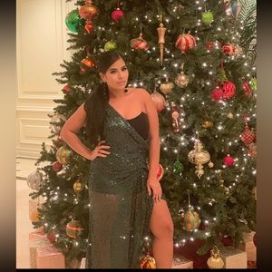 Sequin asymmetrical dress